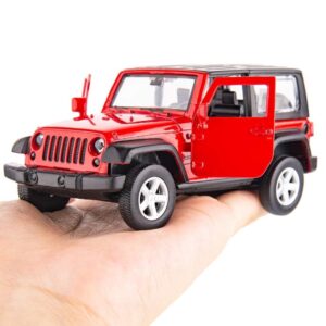 BDTCTK 1/42 Scale SUV Wrangler Car Model Toy Zinc Alloy Die-Cast Pull Back Vehicles Kid Toys for 4 5 6 Year Old Boy Girl Gift(Red)