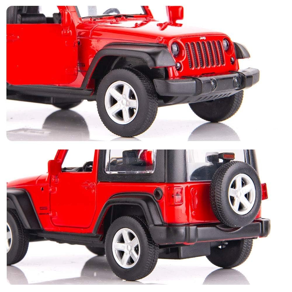 BDTCTK 1/42 Scale SUV Wrangler Car Model Toy Zinc Alloy Die-Cast Pull Back Vehicles Kid Toys for 4 5 6 Year Old Boy Girl Gift(Red)