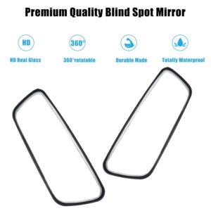 Livtee Framed Rectangular Blind Spot Mirror, HD Glass and ABS Housing Convex Wide Angle Rearview Mirror with Adjustable Stick for Universal Car (2 pcs)