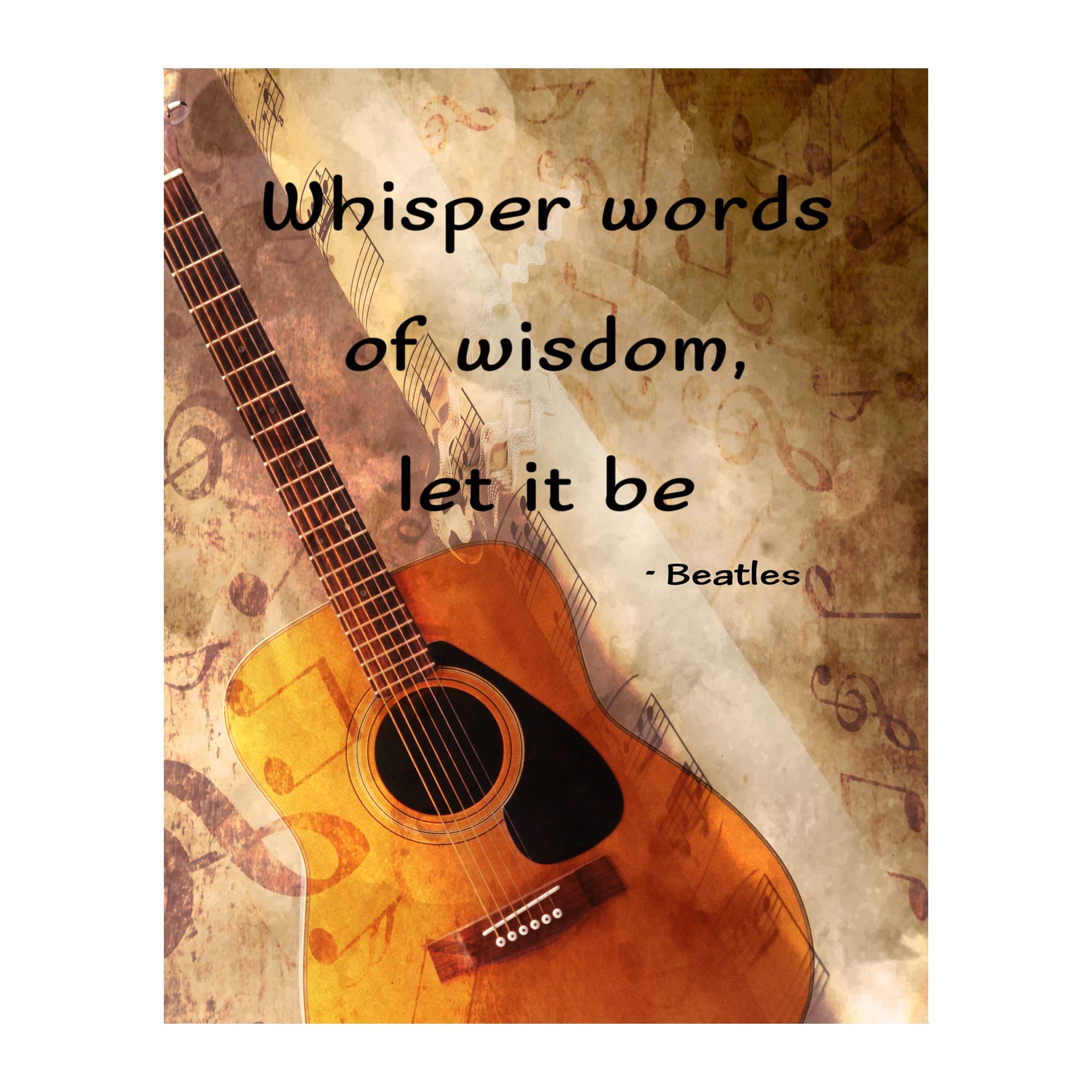 Whisper Words of Wisdom - Retro Music Wall Decor, This Ready to Frame Retro Guitar Photo Print Music Wall Art Poster is Ideal For Music Room, Office, Studio, And Man Cave Room Decor, Unframed - 8x10"