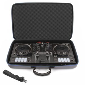 casematix dj controllers travel case compatible with hercules dj controller djcontrol inpulse 500 mk2 and more - hard shell dj mixer case with shoulder strap and foam for audio equipment - case only