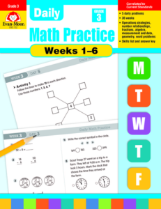 daily math practice bundle, grade 3, weeks 1-6