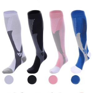 Wetopkim Compression Socks for Women & Men (4 Pairs) 20-30 mmHg Best for Athletic, Running,Flight Travel,Cycling(S/M)