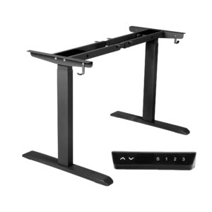 Yoogu Electric Dual Motor Sit Stand up Desk Frame Height Adjustable Standing Desk Base with USB A and C Ports- Table Legs 3 Memory Controller for Home and Office,Black