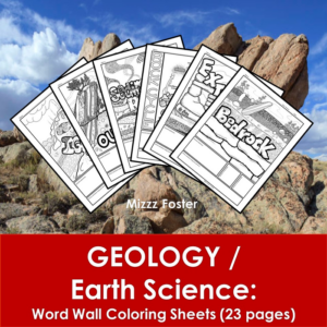 earth science / geology word wall coloring sheets (23 pgs)