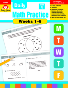 daily math practice bundle, grade 4, weeks 1-6