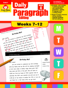 daily paragraph editing, grade 4, weeks 7-12