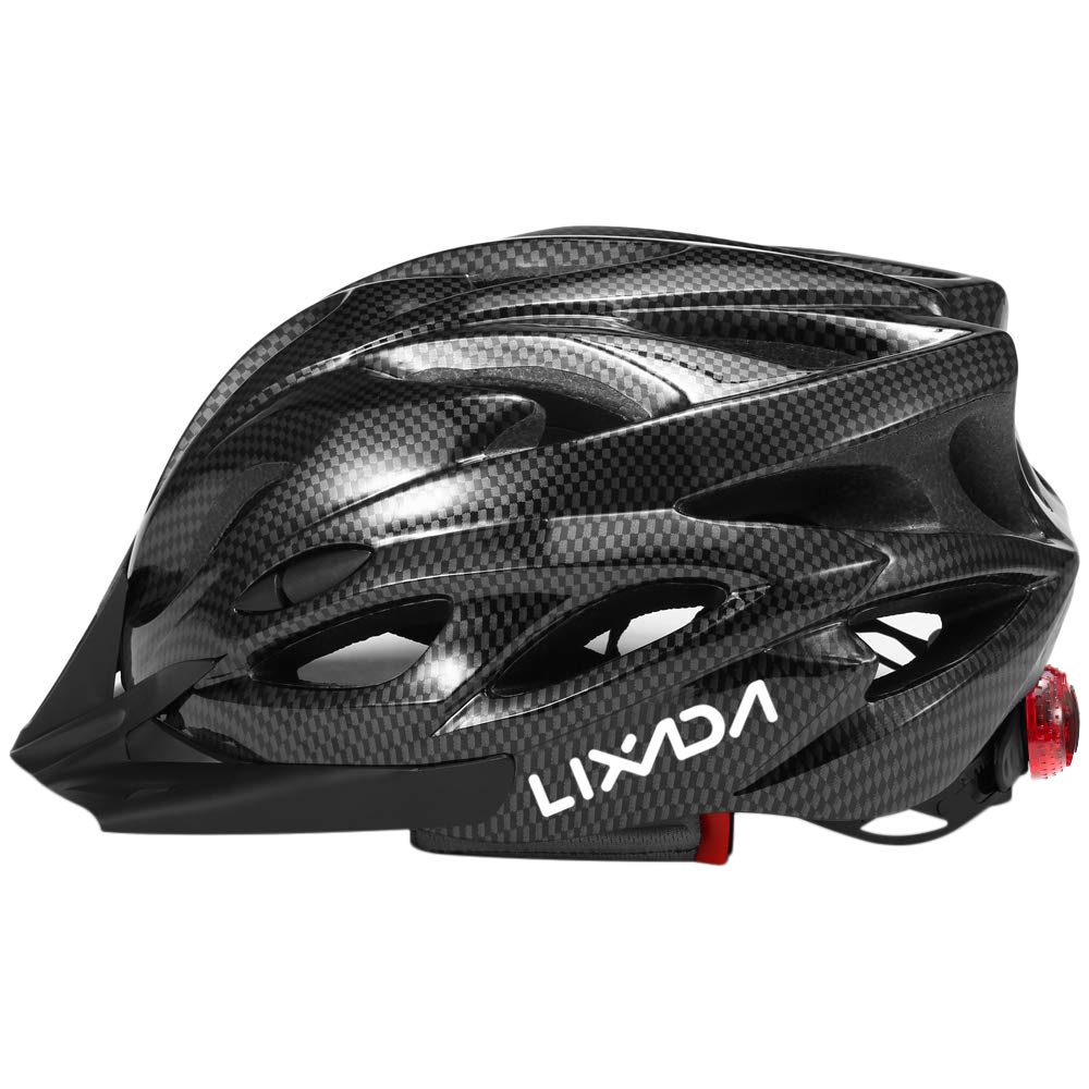 Lixada Adult Bike Helmet,Mountain Bike Helmet MTB Bicycle Cycling Helmets,Adjustable Dial-Fit Integrally Molding Lightweight Helmets with LED Back Light for Men and Women