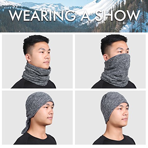 Neck Warmer Gaiter, Polar Fleece Ski Face Mask Cover for Winter Cold Weather & Keep Warm 2Pcs