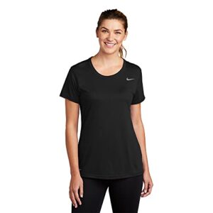 nike womens short sleeve legend t spf 20 (small) black