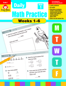 daily math practice bundle, grade 1, weeks 1-6