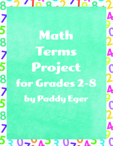 math terms project for grades 2-8