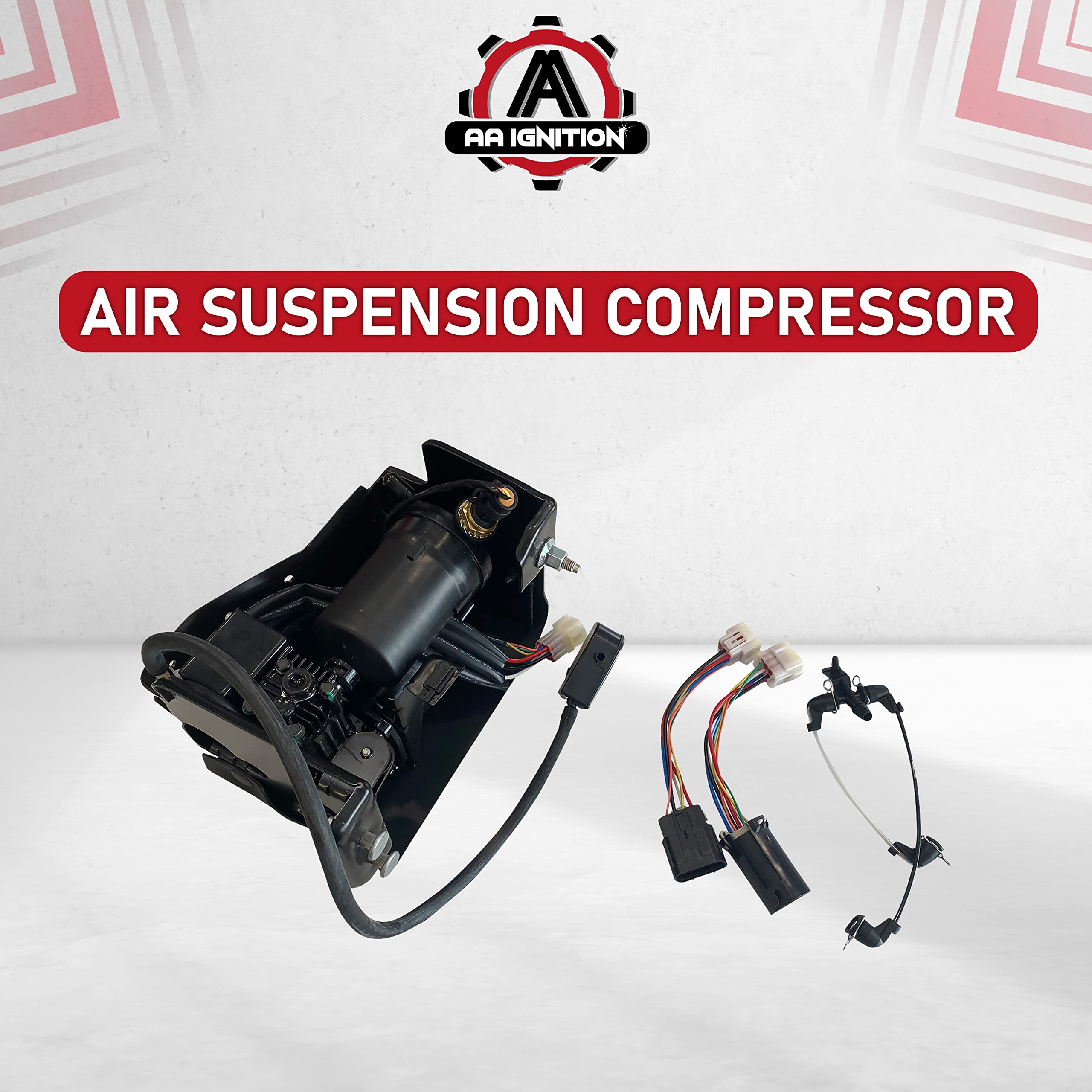 Air Suspension Compressor With Bracket - Air Bag System - Replaces 15254590, 19299545, 15296756 - Compatible with Cadillac, Chevy and GMC SUVs - Escalade, Avalanche, Suburban, Tahoe, Yukon, XL1500