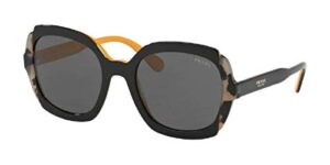 prada pr16us heritage square cco1a1 54m top black yellow/grey havana/grey sunglasses for women + bundle with designer iwear eyewear kit