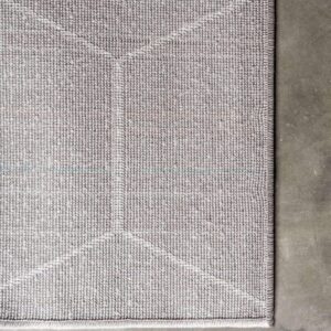 Unique Loom Trellis Frieze Collection Area Rug - Geometric (10' x 13', Light Gray/ Ivory)