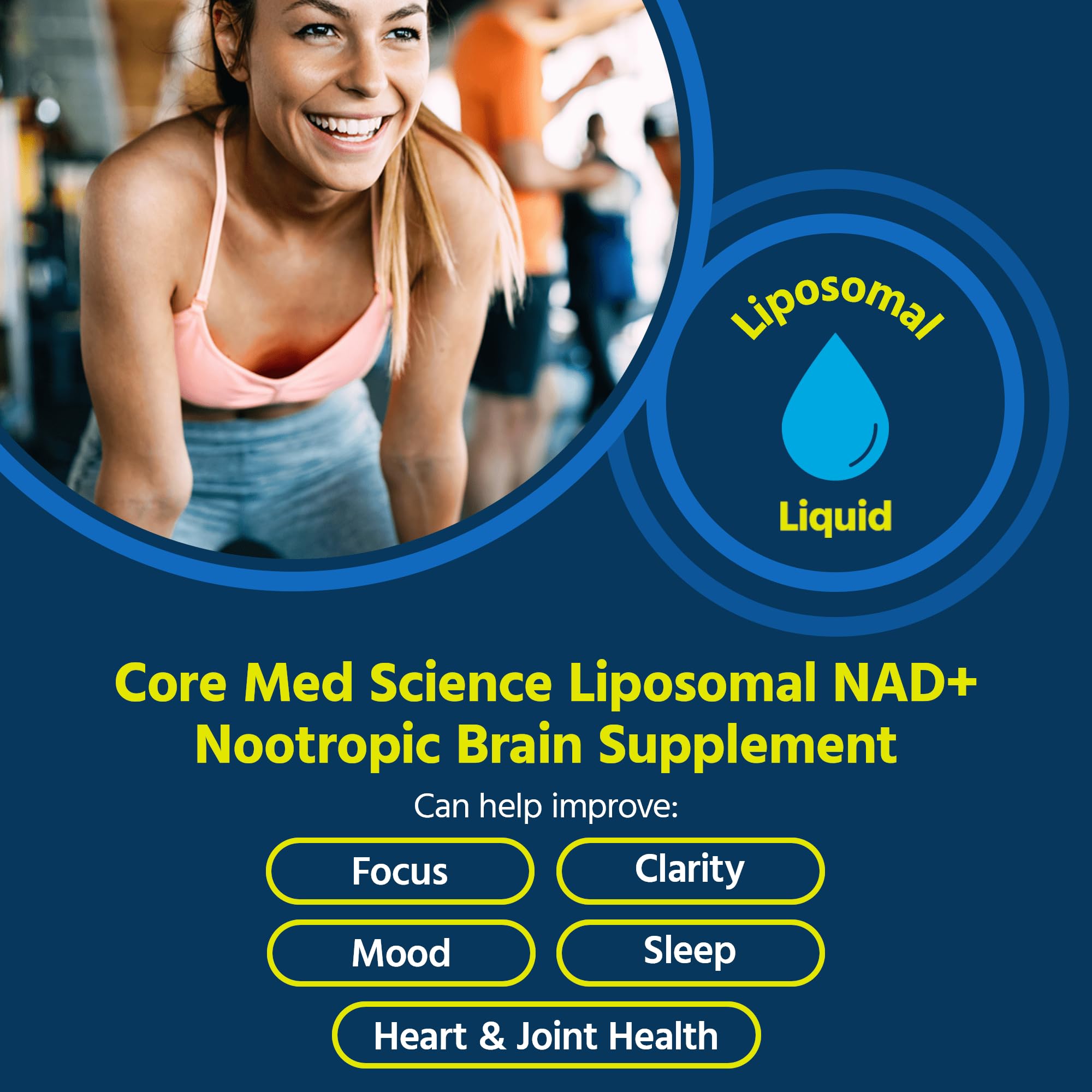 Core Med Science Liposomal NAD Supplement Liquid, 4 Fl Oz - NMN or Nicotinamide Riboside Alternative - Supports Healthy Aging & Energy Metabolism - Nicotinamide Adenine Dinucleotide Supplement