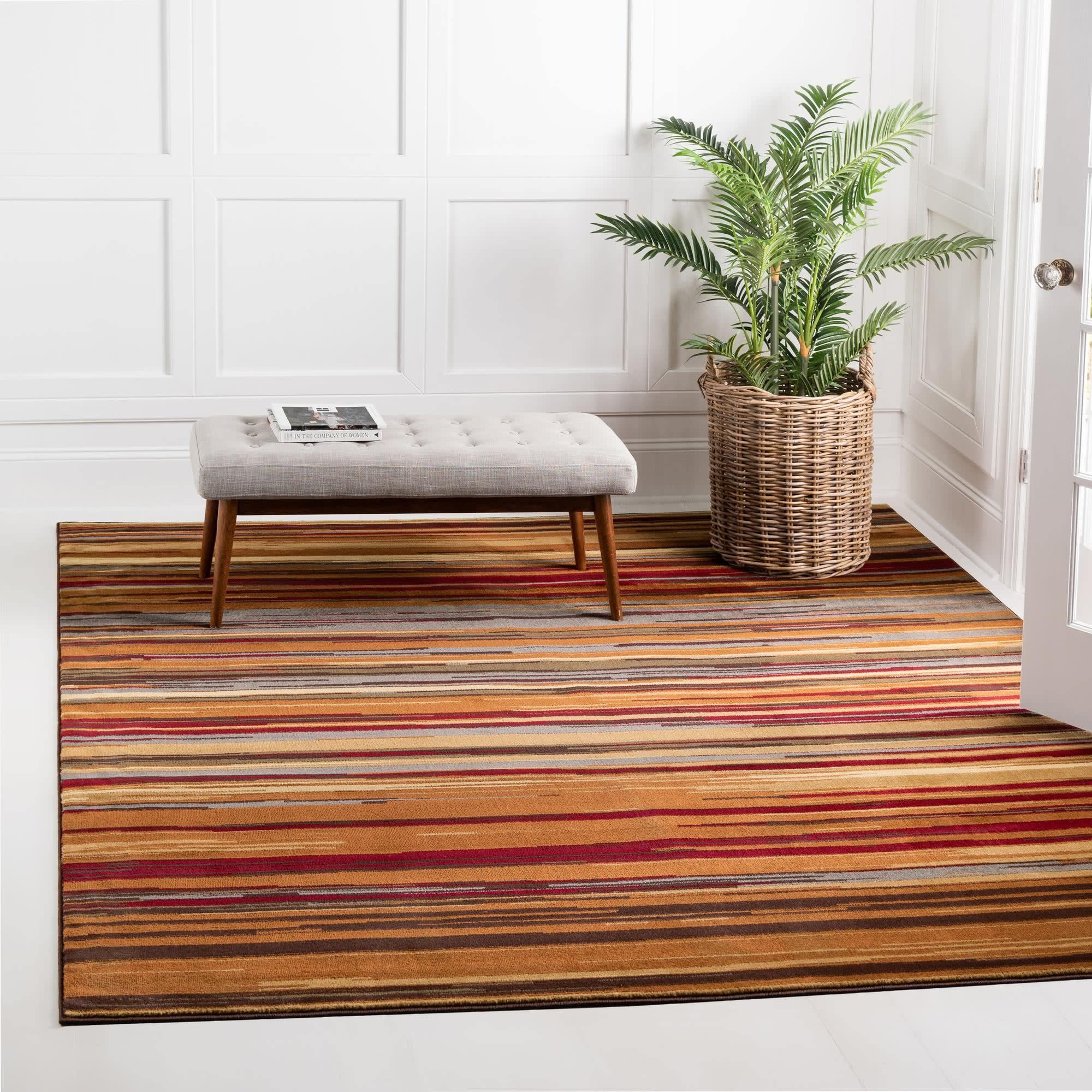 Unique Loom Barista Collection Area Rug - Icatu (7' 10" Square, Beige/ Brown)