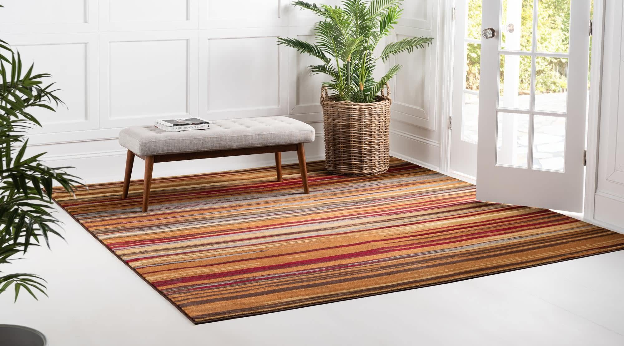 Unique Loom Barista Collection Area Rug - Icatu (7' 10" Square, Beige/ Brown)