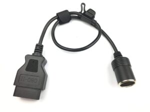 obd2 to cigarette lighter female connecter vechile car constant power cable 16awg safely with 15a fuse