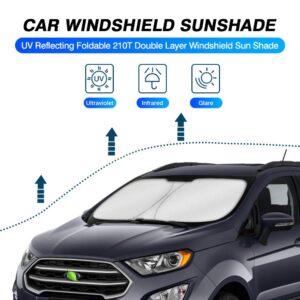 KUST Windshield Sun Shade for 2014-2022 Ford EcoSport Accessories Sunshade Foldable Window Sun Visor Protector Blocks UV Rays Keep Your Car Cool