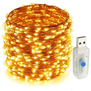 ALBERTU 200LED String Lights,USB Plug-in Waterproof Decorative Fairy Lights, Firefly Lights for Bedroom Home Garden Wedding Party Indoor Outdoor Decorations(Warm White)