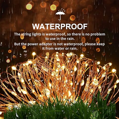 ALBERTU 200LED String Lights,USB Plug-in Waterproof Decorative Fairy Lights, Firefly Lights for Bedroom Home Garden Wedding Party Indoor Outdoor Decorations(Warm White)