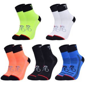 ultrafun 10pack sports cycling socks colorful anti smell ankle running athletic socks (5pack, x-large)