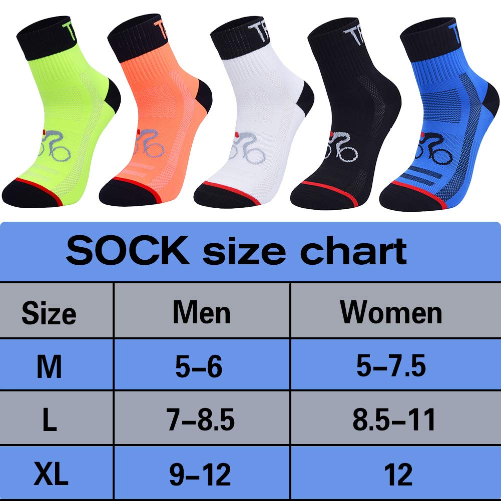 Ultrafun 10Pack Sports Cycling Socks Colorful Anti Smell Ankle Running Athletic Socks (5Pack, X-Large)