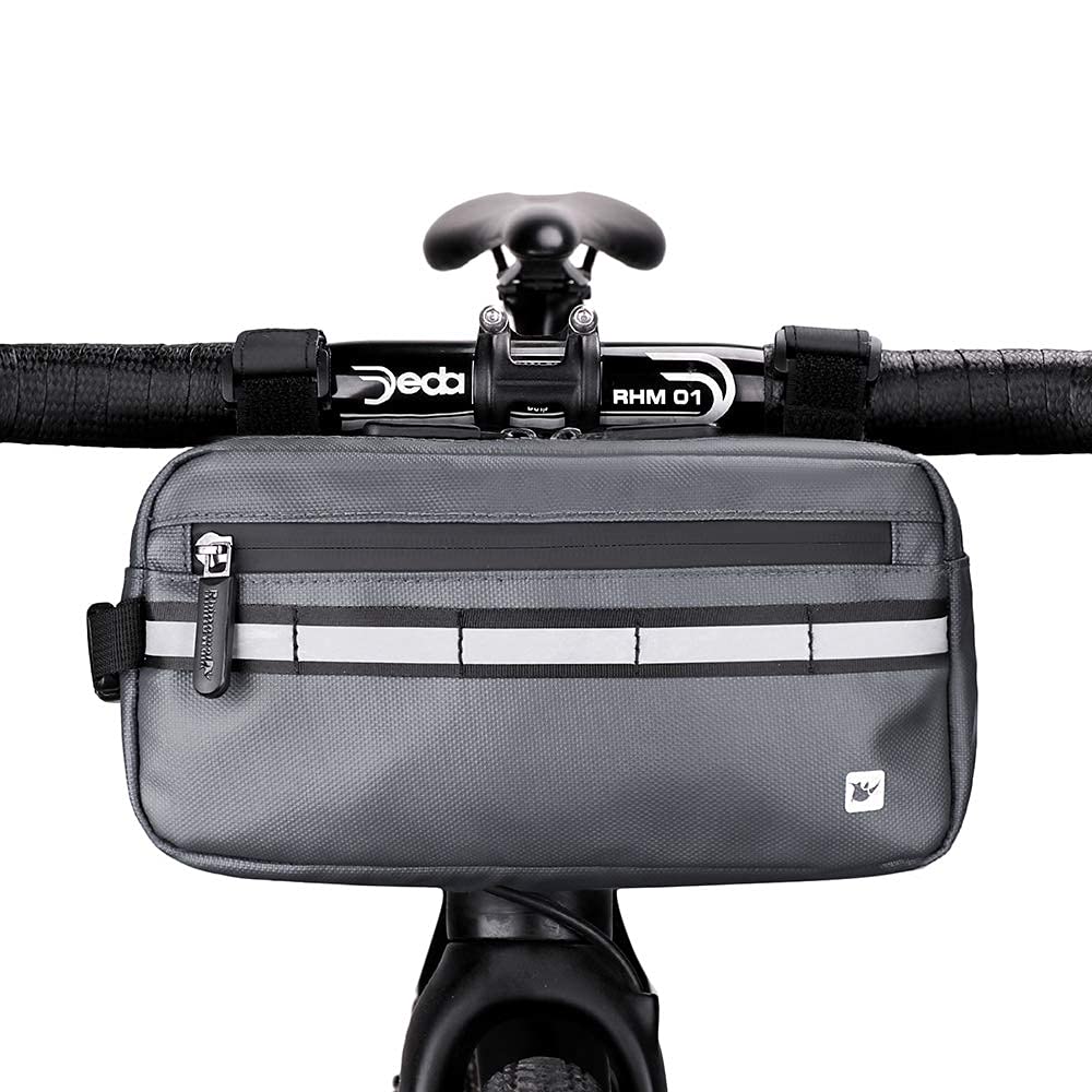 Rhinowalk Bike Bag Waterproof Bike Handlebar Bag,Bike Basket Bicycle Front Bag Shoulder Bag Waist Bag for Sport Bicycle Professional Cycling Accessories-Gray