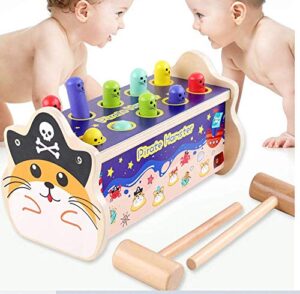 groundhog pounding bench game pirate theme hammering pounding toys kids hammer & pound toy pounding game for single and double kids early montessori educational tool gift for kids girls boys age 3+