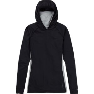 Burton Women's Standard Midweight X Base Layer Long Neck Hoodie, True Black, Large