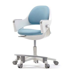 sidiz ringo kids desk chair : ergonomic kids chair with footrest, 4-step growing function, adjustable seat height, sit-locking casters, swivel type kids chair (lavendar blue chair)