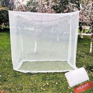 camp mosquito net, ultra large mosquito net camping tent for camping, finest holes mesh 20, square netting curtain for bunk bed, camping, bedding, patio, easy installation, storage bag 200*200*180cm