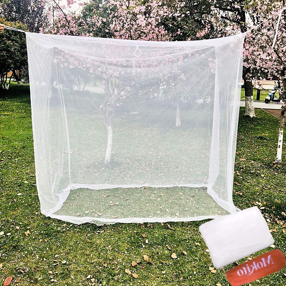 Camp Mosquito Net, Ultra Large Mosquito Net Camping Tent for Camping, Finest Holes Mesh 20, Square Netting Curtain for Bunk Bed, Camping, Bedding, Patio, Easy Installation, Storage Bag 200*200*180cm