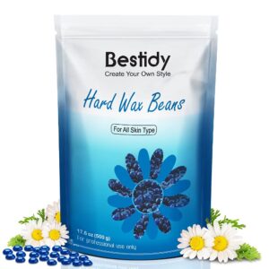 bestidy wax beads, bagged 500g/1.1lb/17.6oz, waxing beans for hair removal, women men, home waxing for all body and brazilian bikini areas (500g)