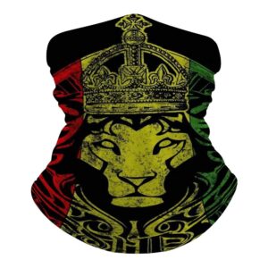 african flag the lion of judah rasta rastafari face mask bandana cooling neck gaiter summer breathable uv dust protection balaclava face cover for outdoor sports
