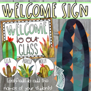 welcome to our classroom door sign display rustic farmhouse theme editable