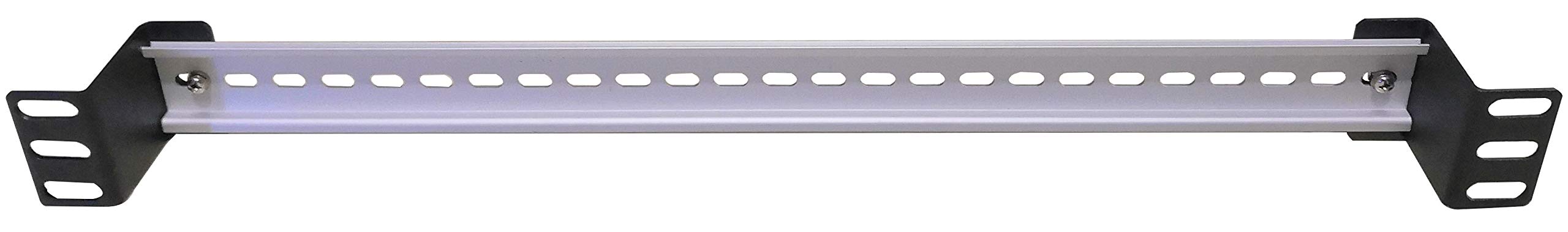 WatchfulEyE DIN Rail Mounting Bracket | Rack Mount DIN Rail Kit Rack Ears DIN Rail Slotted Aluminum Alloy Oxidation Length 17 Inch Width 35mm Height 7.5mm