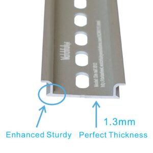 WatchfulEyE DIN Rail Mounting Bracket | Rack Mount DIN Rail Kit Rack Ears DIN Rail Slotted Aluminum Alloy Oxidation Length 17 Inch Width 35mm Height 7.5mm