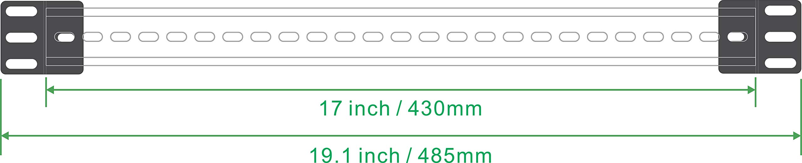 WatchfulEyE DIN Rail Mounting Bracket | Rack Mount DIN Rail Kit Rack Ears DIN Rail Slotted Aluminum Alloy Oxidation Length 17 Inch Width 35mm Height 7.5mm