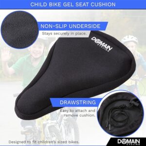 Domain Cycling - Kids Bike Seat Cover with Gel (9" x 6") - Cushion for Kids Bike Seat - Comfort to Small Bike Saddle of Childs Outdoor, Mountain, BMX, and Road Bikes (Green)