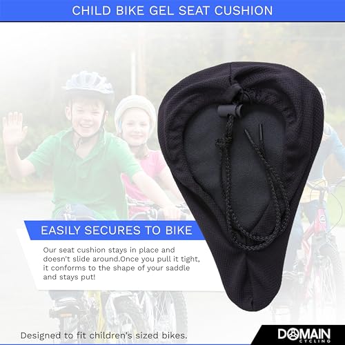 Domain Cycling - Kids Bike Seat Cover with Gel (9" x 6") - Cushion for Kids Bike Seat - Comfort to Small Bike Saddle of Childs Outdoor, Mountain, BMX, and Road Bikes (Green)