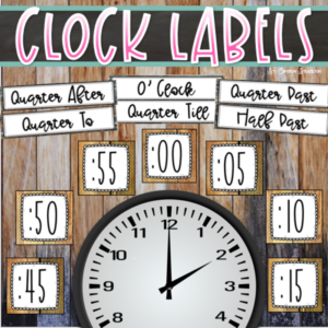 clock labels telling time rustic farmhouse theme