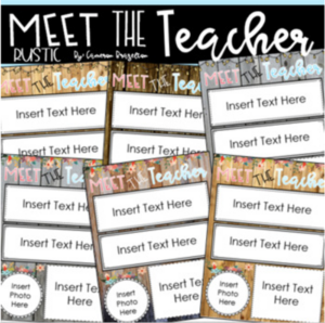 meet the teacher back to school handout rustic farmhouse theme