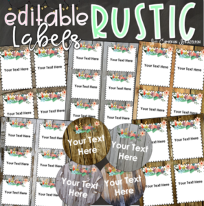 classroom organization labels rustic farmhouse theme editable