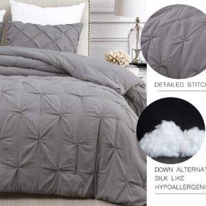 SupraSoft Estellar Comforter Set Pinch Pleat | Grey | King