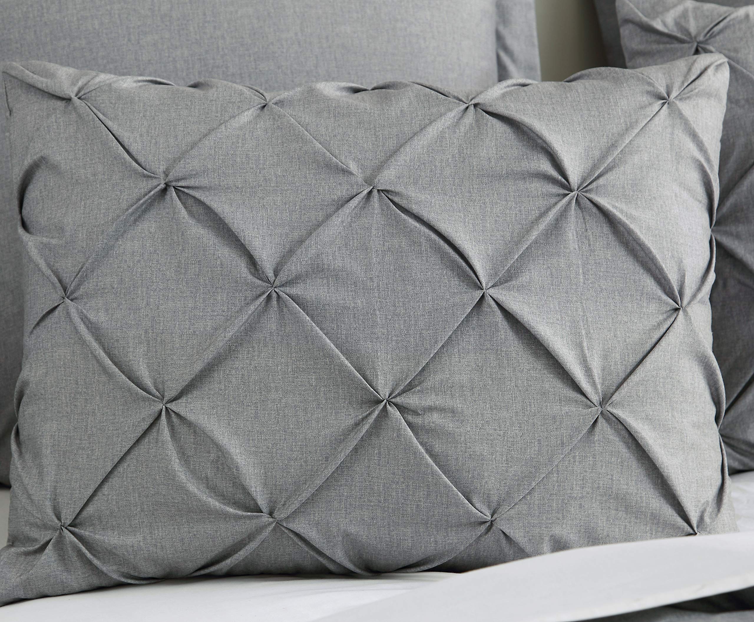 SupraSoft Estellar Comforter Set Pinch Pleat | Grey | King