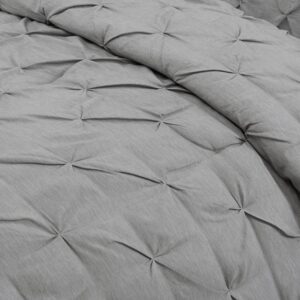 SupraSoft Estellar Comforter Set Pinch Pleat | Grey | King