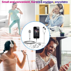 JeMii Mini Microphone,Tiny Microphone,Phone Microphone, Asmr Microphone,Mini Karaoke Microphone,forVoiceRecording Chatting and Singing on iPhone,Android,PC(Silver)