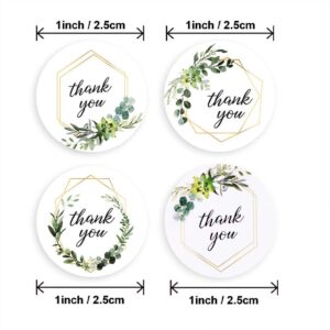 1" Thank You Stickers Roll, 4 Design Adhesive Label Stickers for Gifts Bags Envelopes Bubble Mailers Boxes Small Business Stickers (500pcs/ Roll)